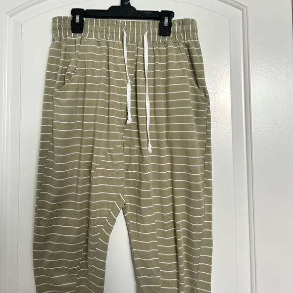 Sarah's Day x White Fox Active Green Striped Jogger Pants Size Medium - Picture 4 of 11